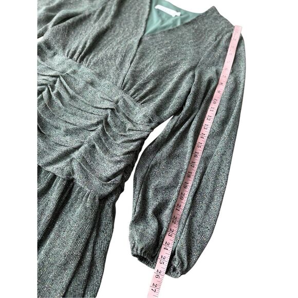 ASTR The Label Green Ruched Ruffle Floral Print Midi Dress - Picture 9 of 13